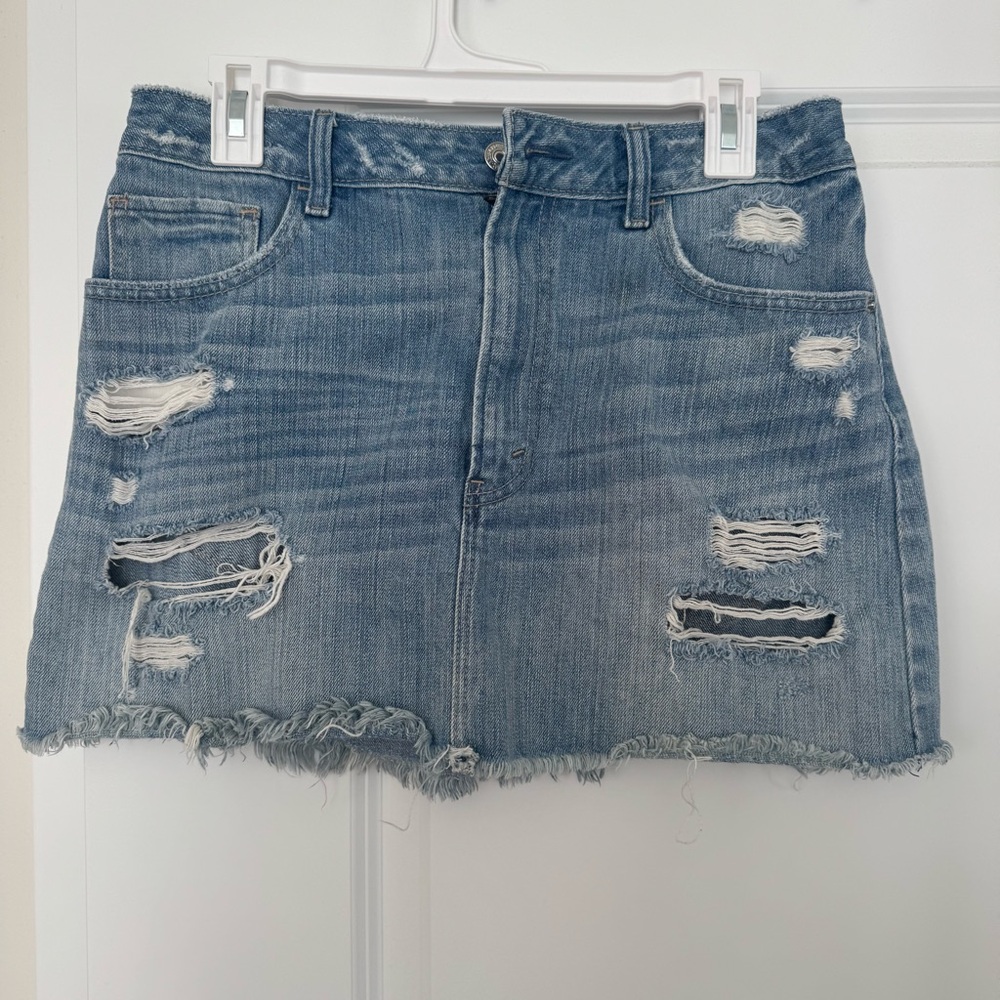 Abercrombie & Fitch Distressed Denim Mini Skirt